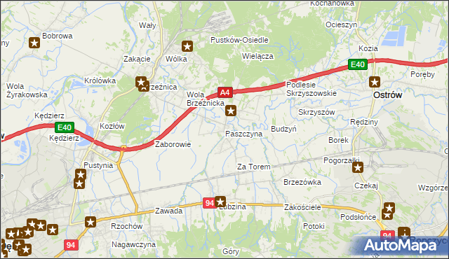 mapa Paszczyna, Paszczyna na mapie Targeo