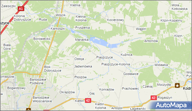 mapa Piaszczyce, Piaszczyce na mapie Targeo