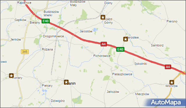 mapa Pichorowice, Pichorowice na mapie Targeo