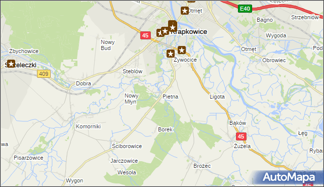 mapa Pietna, Pietna na mapie Targeo