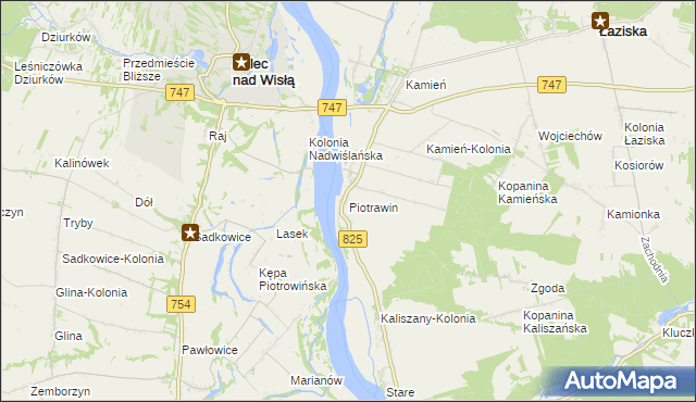 mapa Piotrawin gmina Łaziska, Piotrawin gmina Łaziska na mapie Targeo