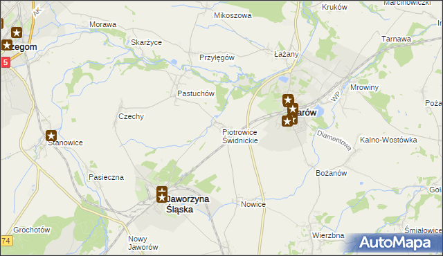 mapa Piotrowice Świdnickie, Piotrowice Świdnickie na mapie Targeo