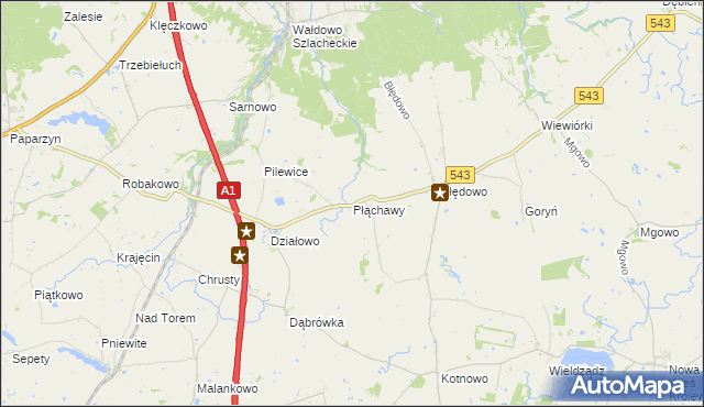 mapa Płąchawy, Płąchawy na mapie Targeo