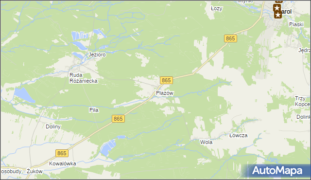 mapa Płazów, Płazów na mapie Targeo