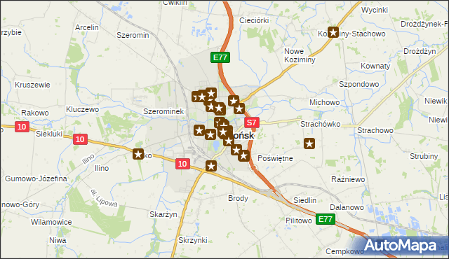 mapa Płońsk, Płońsk na mapie Targeo