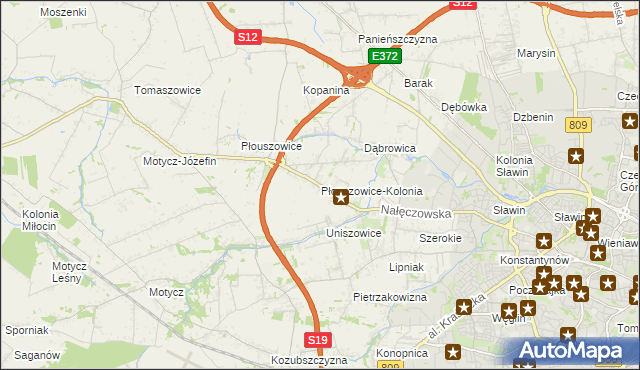 mapa Płouszowice-Kolonia, Płouszowice-Kolonia na mapie Targeo