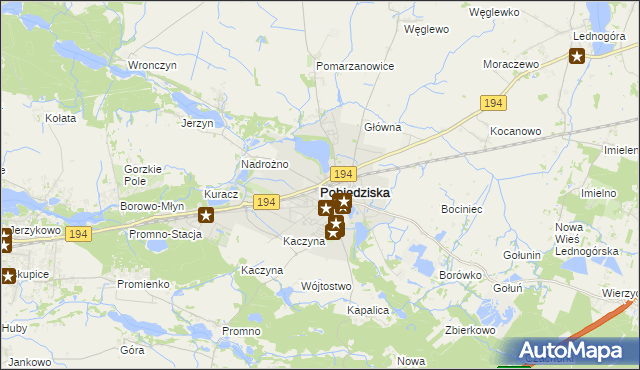 mapa Pobiedziska, Pobiedziska na mapie Targeo