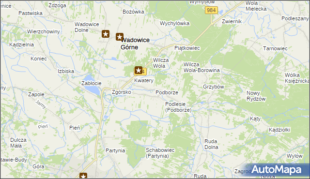 mapa Podborze gmina Radomyśl Wielki, Podborze gmina Radomyśl Wielki na mapie Targeo