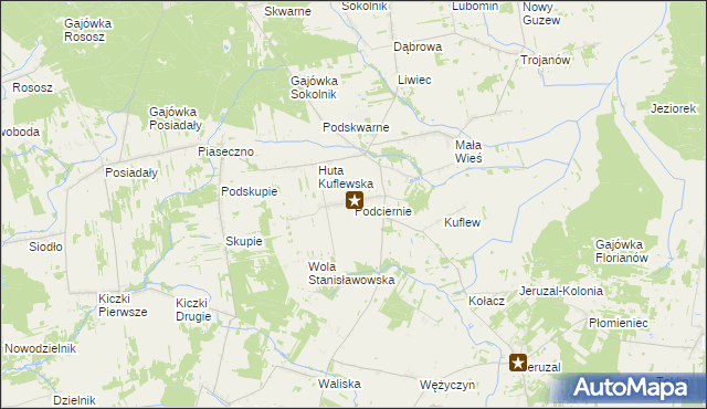 mapa Podciernie, Podciernie na mapie Targeo