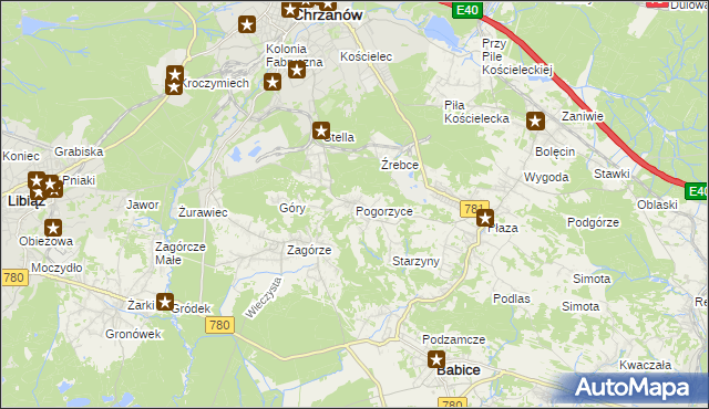 mapa Pogorzyce, Pogorzyce na mapie Targeo