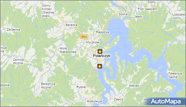 mapa Polańczyk, Polańczyk na mapie Targeo