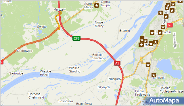 mapa Polskie Stwolno, Polskie Stwolno na mapie Targeo