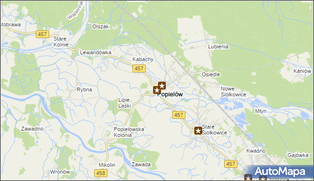 mapa Popielów powiat opolski, Popielów powiat opolski na mapie Targeo