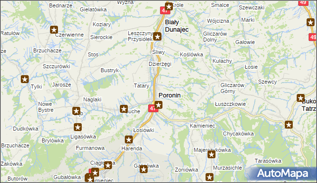 mapa Poronin, Poronin na mapie Targeo