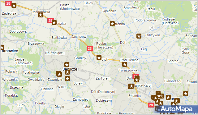 mapa Potok gmina Jedlicze, Potok gmina Jedlicze na mapie Targeo