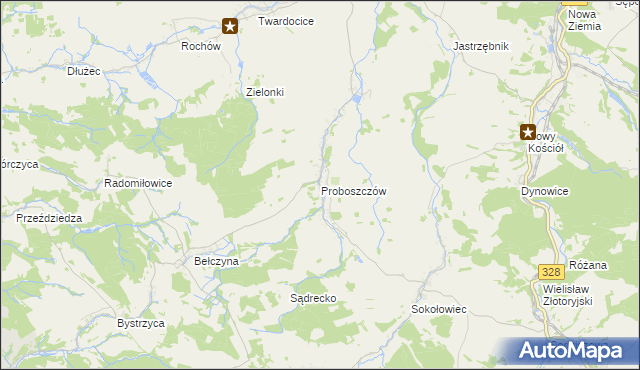 mapa Proboszczów, Proboszczów na mapie Targeo