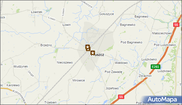 mapa Pruszcz powiat świecki, Pruszcz powiat świecki na mapie Targeo