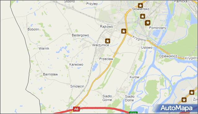 mapa Przecław gmina Kołbaskowo, Przecław gmina Kołbaskowo na mapie Targeo