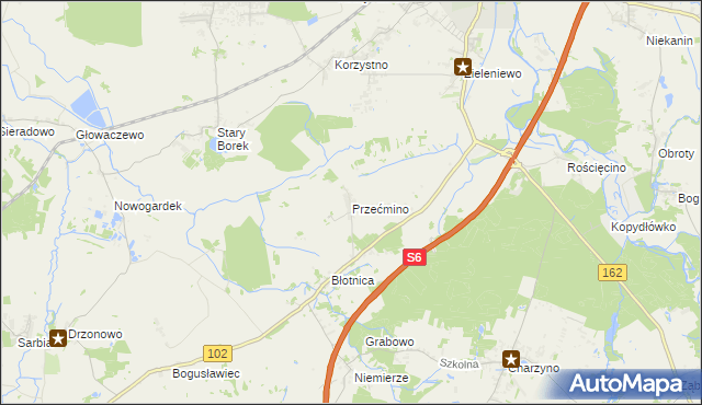 mapa Przećmino, Przećmino na mapie Targeo