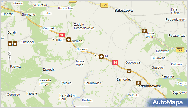 mapa Przeginia, Przeginia na mapie Targeo