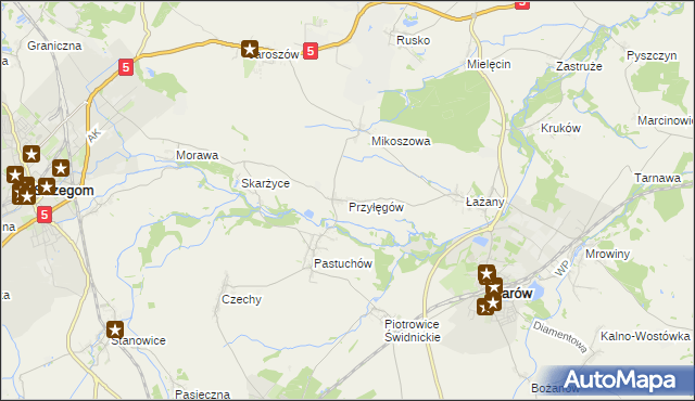 mapa Przyłęgów, Przyłęgów na mapie Targeo