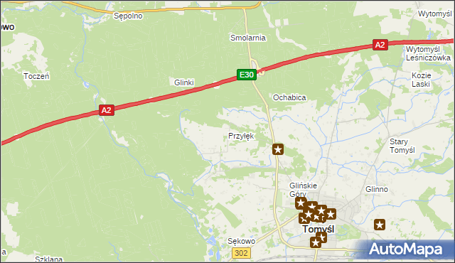 mapa Przyłęk gmina Nowy Tomyśl, Przyłęk gmina Nowy Tomyśl na mapie Targeo