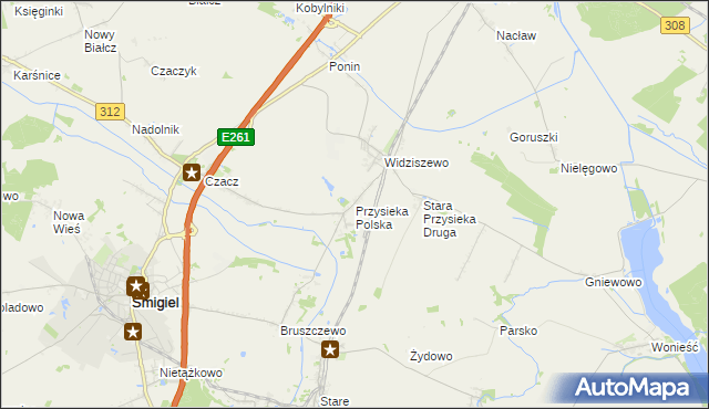 mapa Przysieka Polska, Przysieka Polska na mapie Targeo