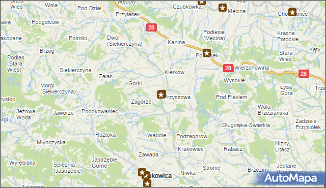 mapa Przyszowa, Przyszowa na mapie Targeo