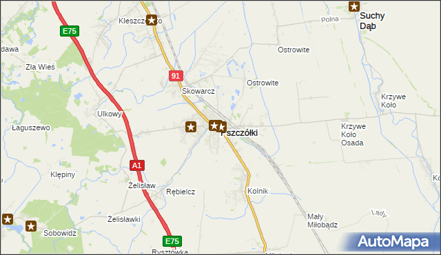 mapa Pszczółki powiat gdański, Pszczółki powiat gdański na mapie Targeo