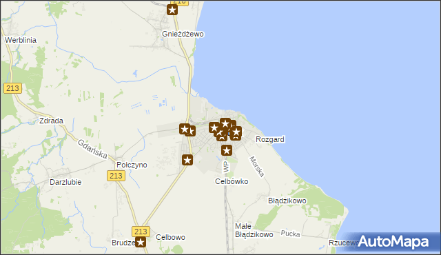 mapa Puck, Puck na mapie Targeo