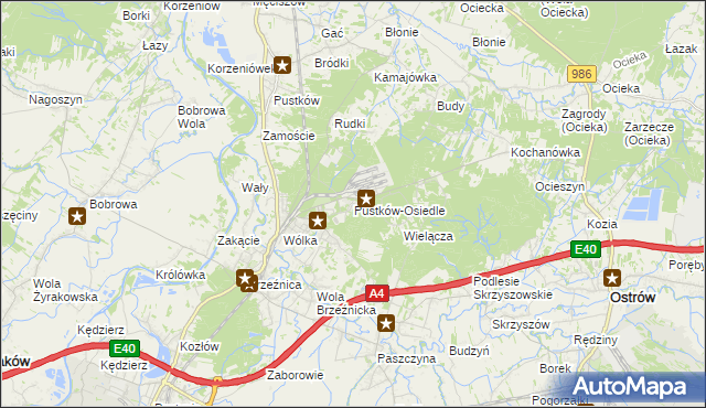 mapa Pustków-Osiedle, Pustków-Osiedle na mapie Targeo