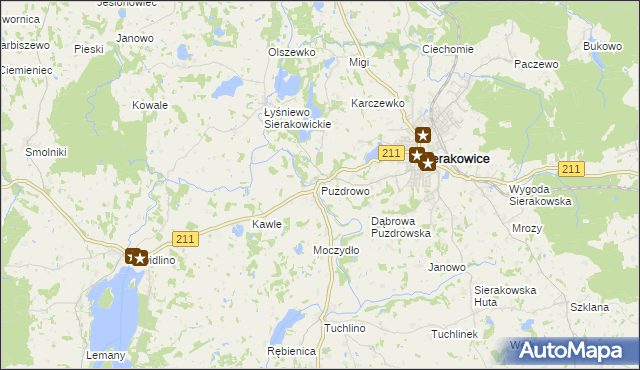 mapa Puzdrowo, Puzdrowo na mapie Targeo