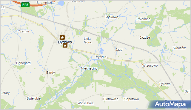 mapa Pyszka, Pyszka na mapie Targeo