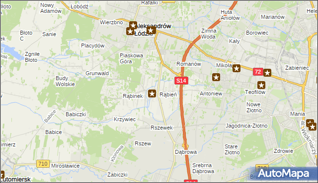 mapa Rąbień, Rąbień na mapie Targeo