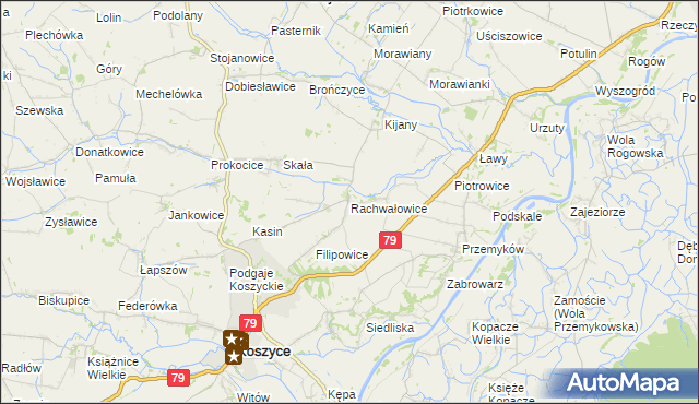 mapa Rachwałowice, Rachwałowice na mapie Targeo