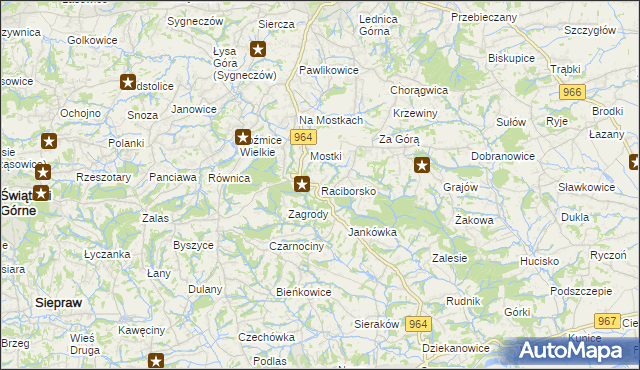 mapa Raciborsko, Raciborsko na mapie Targeo