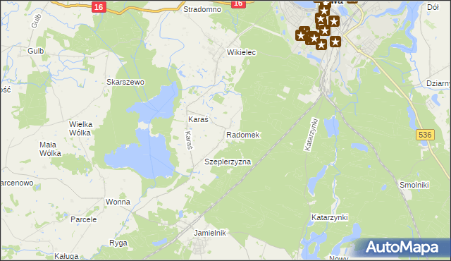 mapa Radomek gmina Iława, Radomek gmina Iława na mapie Targeo