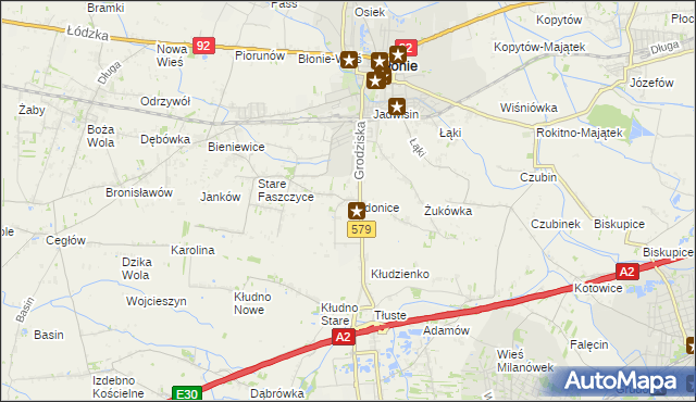 mapa Radonice, Radonice na mapie Targeo