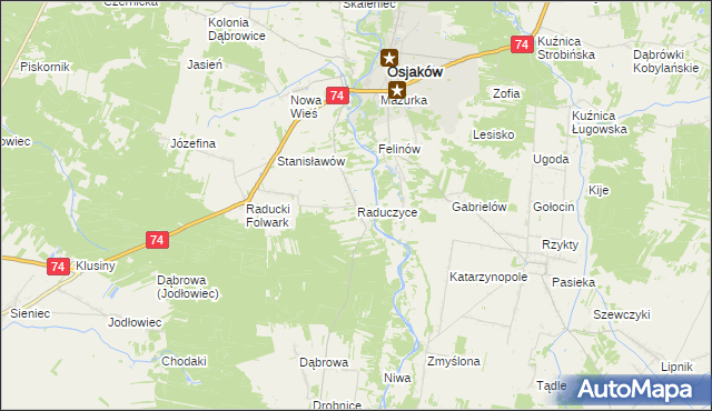 mapa Raduczyce, Raduczyce na mapie Targeo