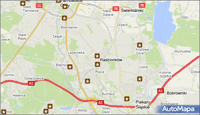mapa Radzionków, Radzionków na mapie Targeo