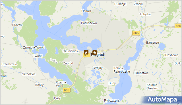 mapa Rajgród powiat grajewski, Rajgród powiat grajewski na mapie Targeo