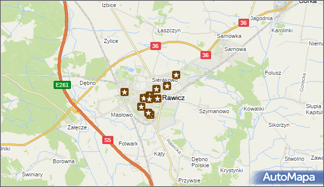 mapa Rawicz, Rawicz na mapie Targeo