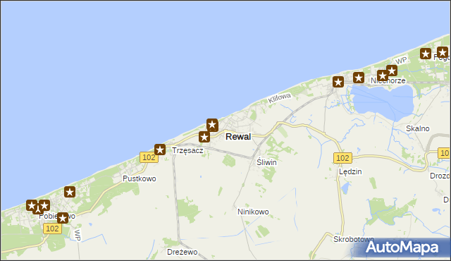 mapa Rewal, Rewal na mapie Targeo