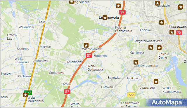 mapa Robercin, Robercin na mapie Targeo