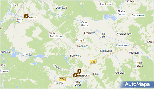 mapa Rogalów gmina Krasocin, Rogalów gmina Krasocin na mapie Targeo