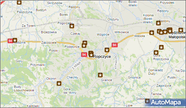 mapa Ropczyce, Ropczyce na mapie Targeo