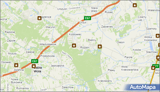 mapa Rozalin gmina Nadarzyn, Rozalin gmina Nadarzyn na mapie Targeo