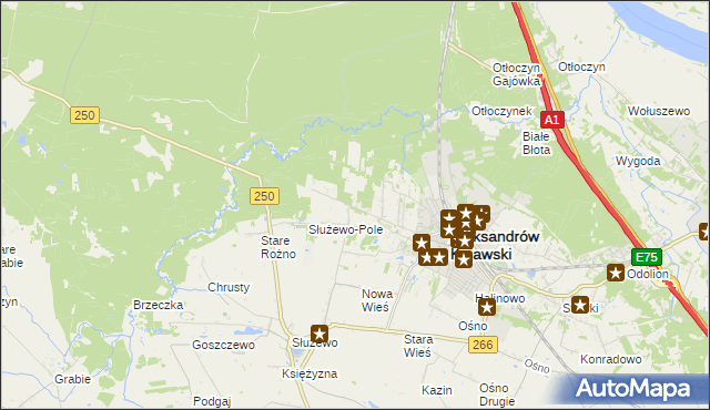 mapa Rożno-Parcele, Rożno-Parcele na mapie Targeo