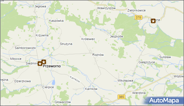 mapa Rożnów gmina Przeworno, Rożnów gmina Przeworno na mapie Targeo
