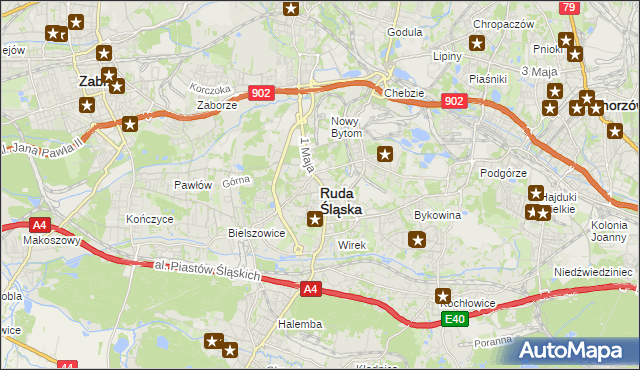 mapa Rudy Śląskiej, Ruda Śląska na mapie Targeo